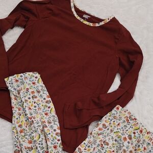 Lands' End Women's Pajama Set - Red and Floral